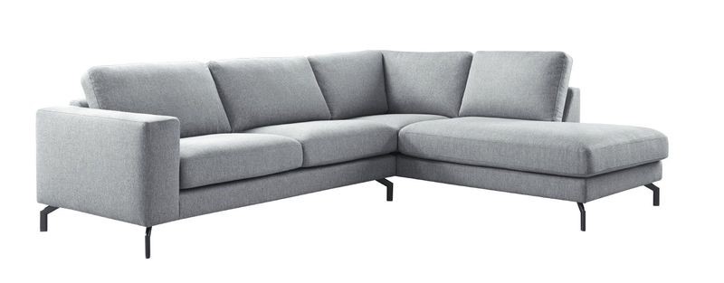 Hoekbank Rango pocketveren met viscoschuim zitting grijs