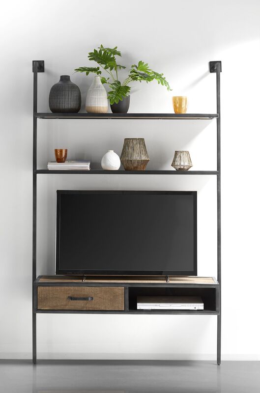 Boekenkast Pomezia 200 x 135 bruin mangohout