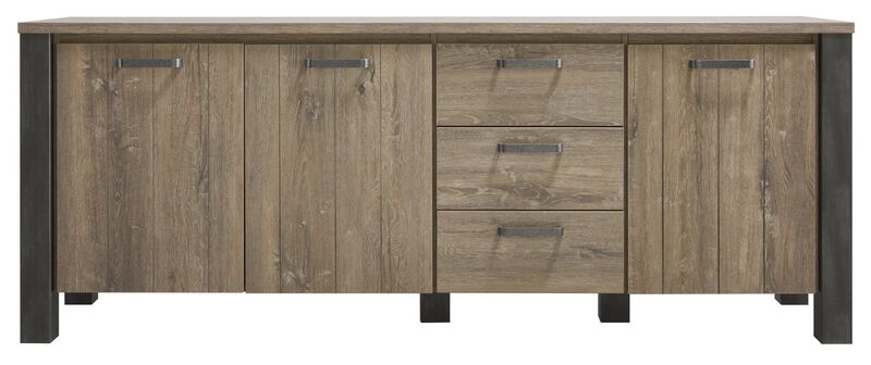 Dressoir Bellona 84 x 216 donkerbruin eiken
