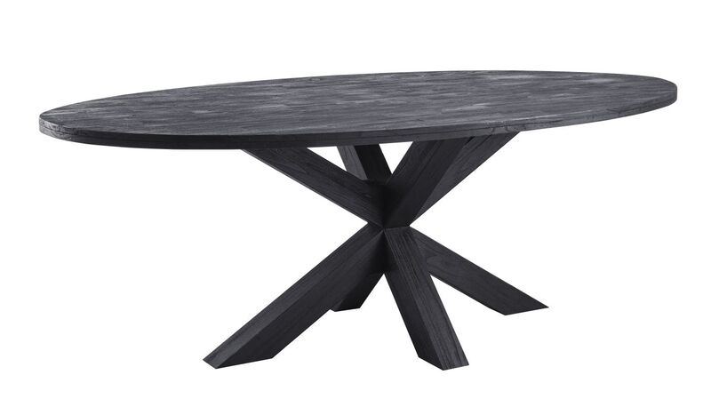 Eettafel Stretto black, 200x100 cm