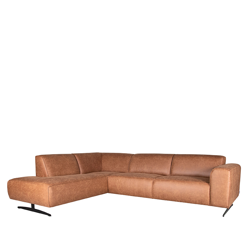 Hoekbank Modena schuim zitting cognac leder