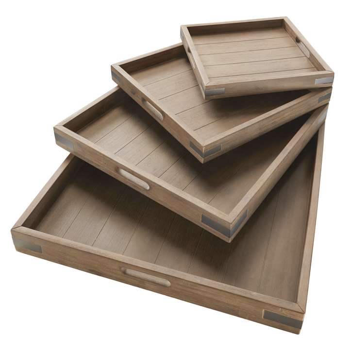 Dienblad Bassano warm grey acacia, 60x60x7 cm