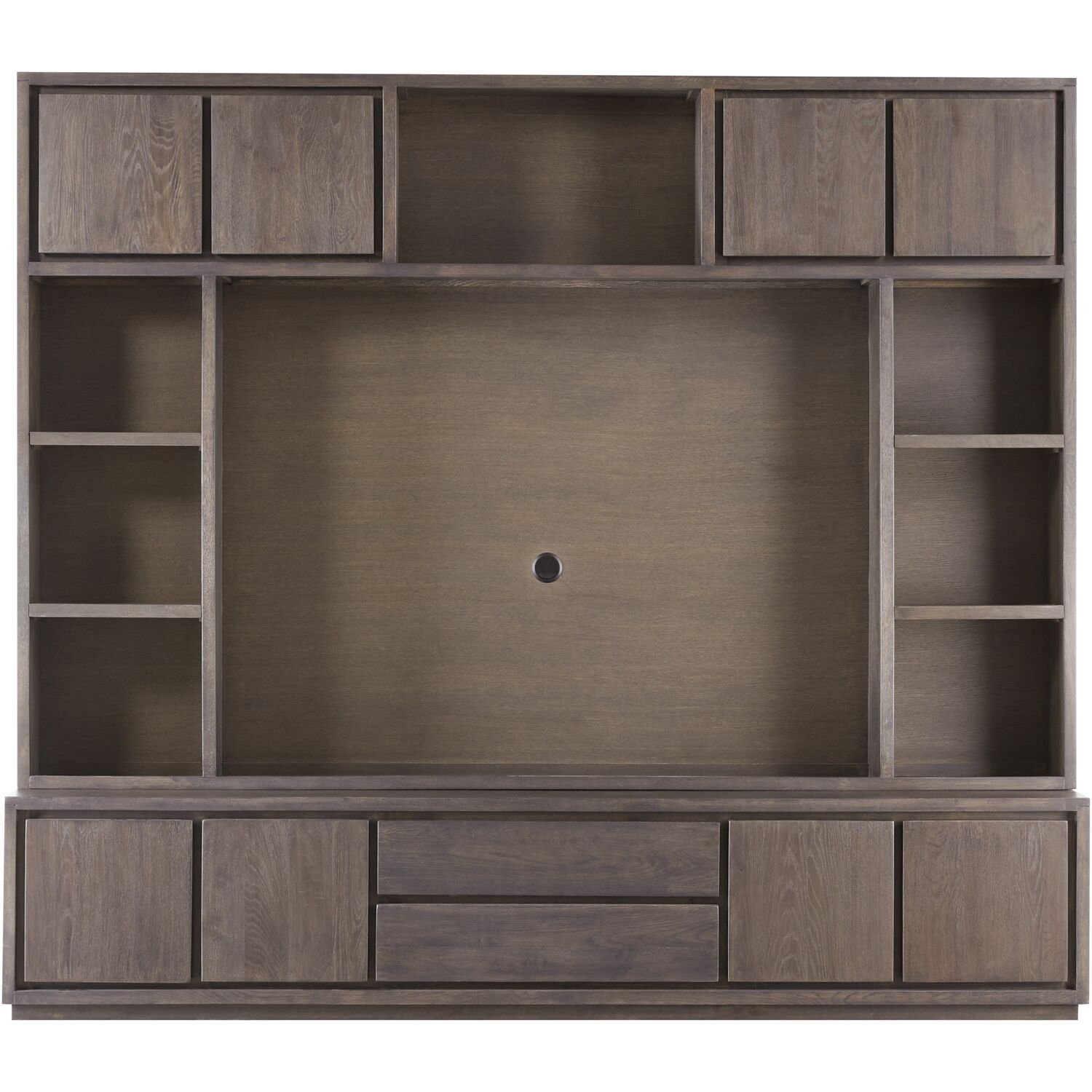 Wandmeubel Lavia 8 deurs 1 lade 1 klep 8 open vakken grafiet