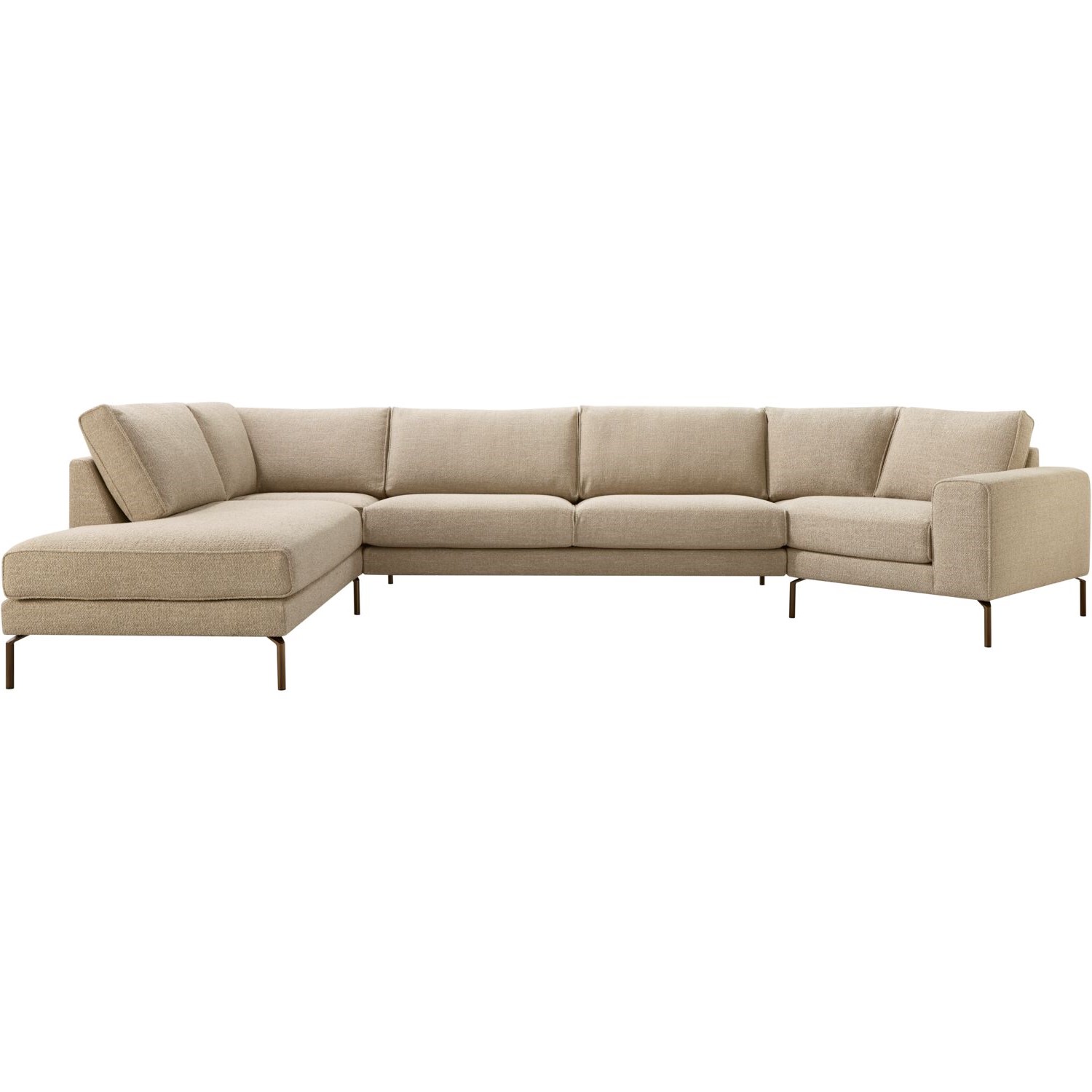 Hoekbank Linoza pocketvering met bonellvering en traagschuim in liver