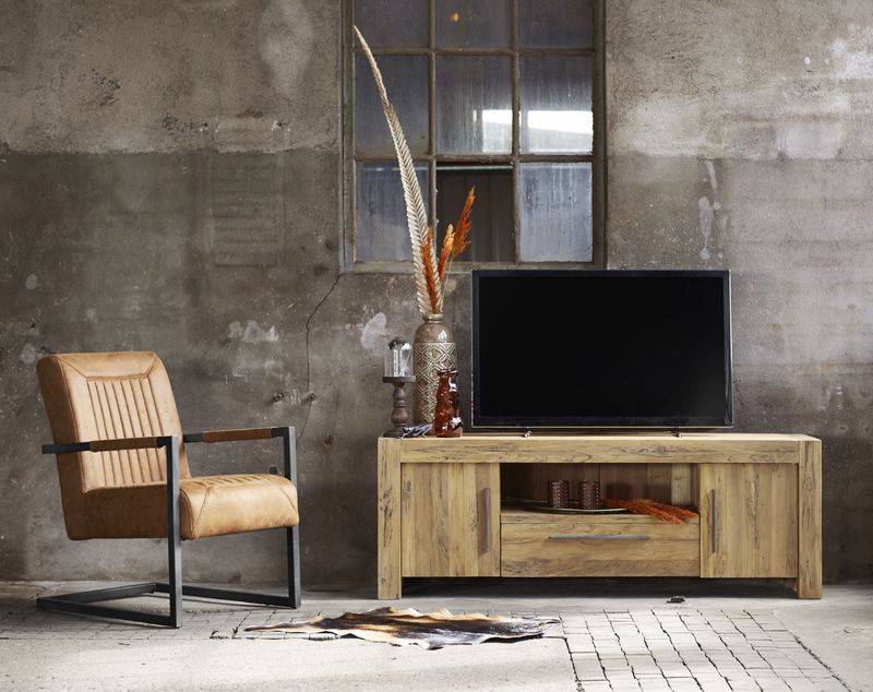 Tv-meubel Travi 55 x 156 teak black wash