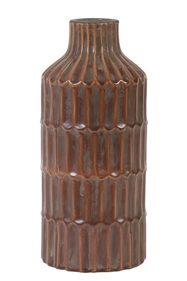 Vaas Azzano bruin keramiek, 15,5x35 cm