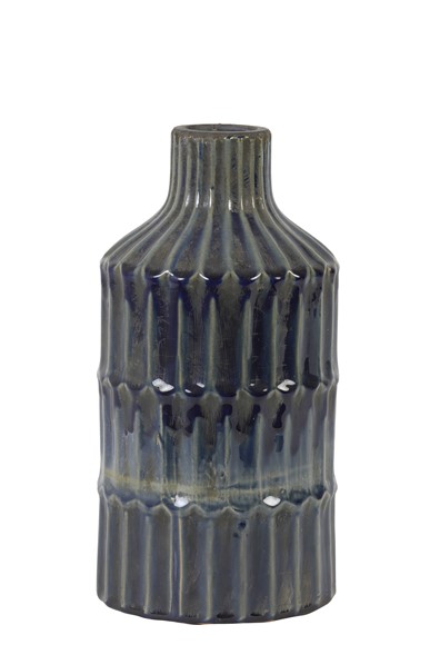Vaas Azzano blauw keramiek, 15x30 cm
