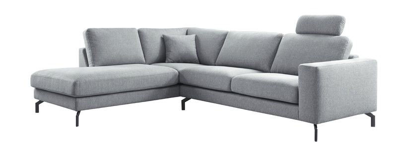 Hoekbank Rango pocketveren met viscoschuim zitting grijs