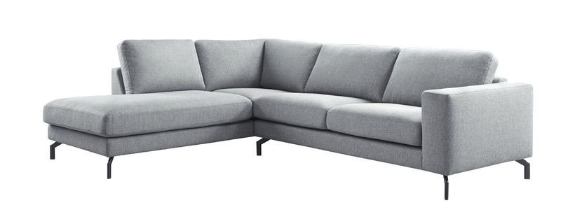 Hoekbank Rango pocketveren met viscoschuim zitting grijs