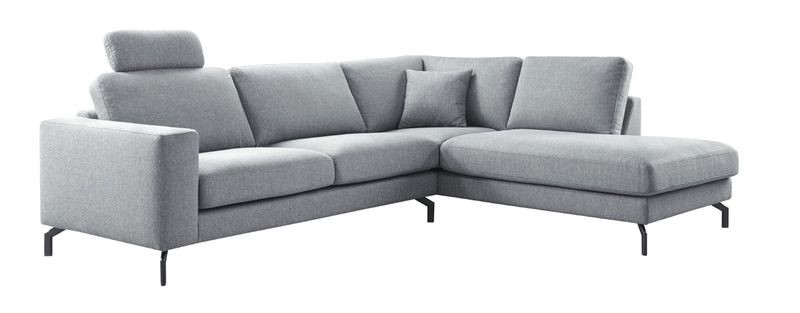Hoekbank Rango pocketveren met viscoschuim zitting grijs