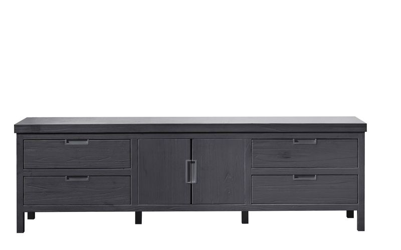 Tv-meubel Stretto black 204 x 63 zwart