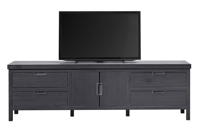 Tv-meubel Stretto black 204 x 63 zwart