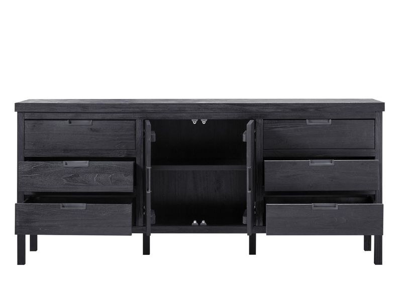 Dressoir Stretto black 90 x 204 zwart