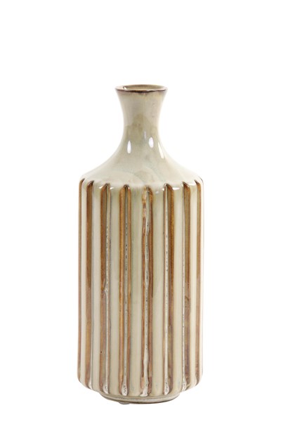 Vaas Azzano lichtbruin keramiek, 10,5x25,5 cm