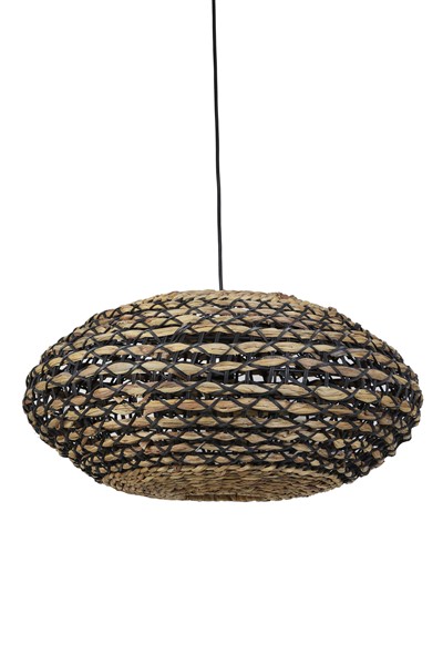 Hanglamp Capena rotan naturel + zwart