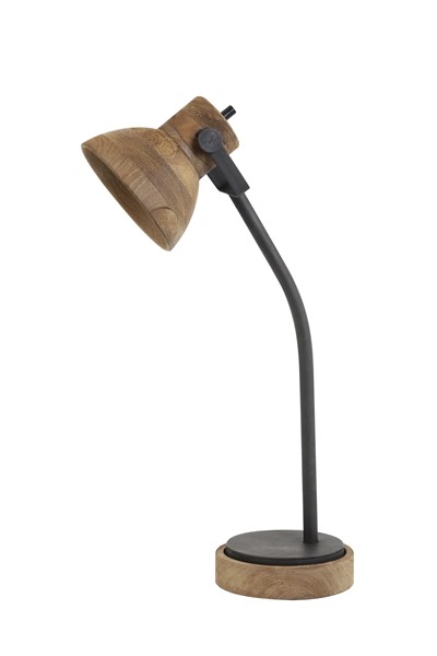 Bureaulamp Larciano donker bruin-mat zwart