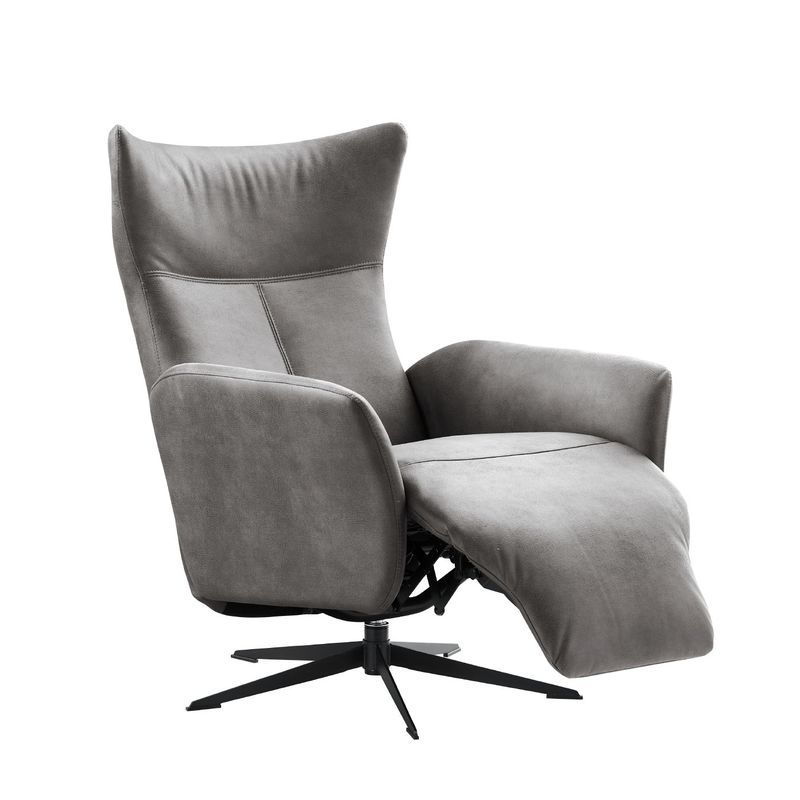 Relaxfauteuil Ivaldi nosagveren met HR-schuim zitting handmatig verstelbaar antraciet
