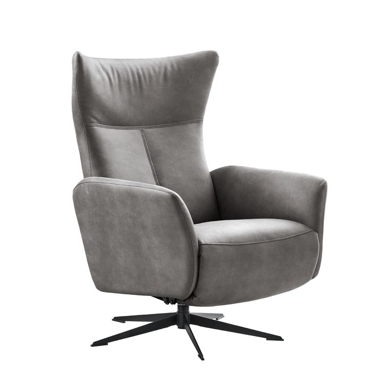 Relaxfauteuil Ivaldi nosagveren met HR-schuim zitting handmatig verstelbaar antraciet