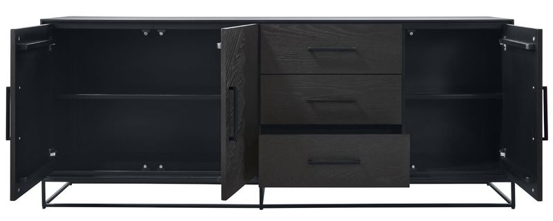 Dressoir Veneta 199 x 79 eiken fineer zwart