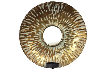 Interactie tafereel Toeval Spiegel met theelichthouder Bordena goud, 22,5x4 cm