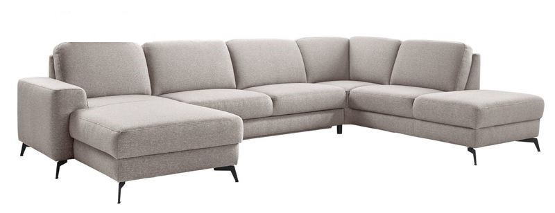 Hoekbank Mano pocketveren met viscoschuim zitting taupe