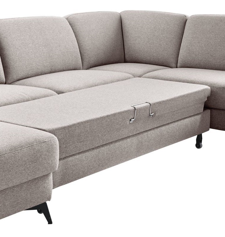 Hoekbank Mano pocketveren met viscoschuim zitting taupe