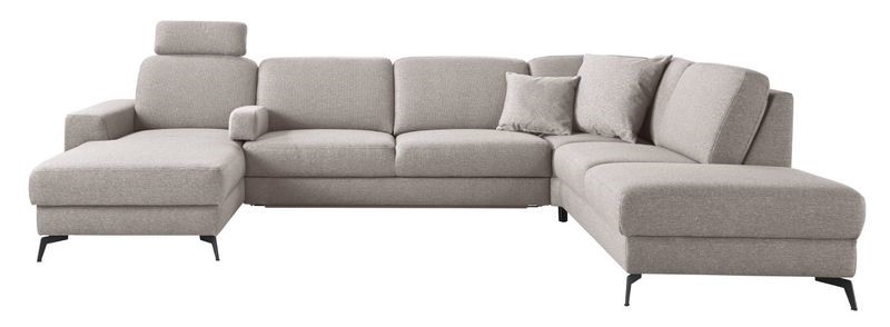Hoekbank Mano pocketveren met viscoschuim zitting taupe