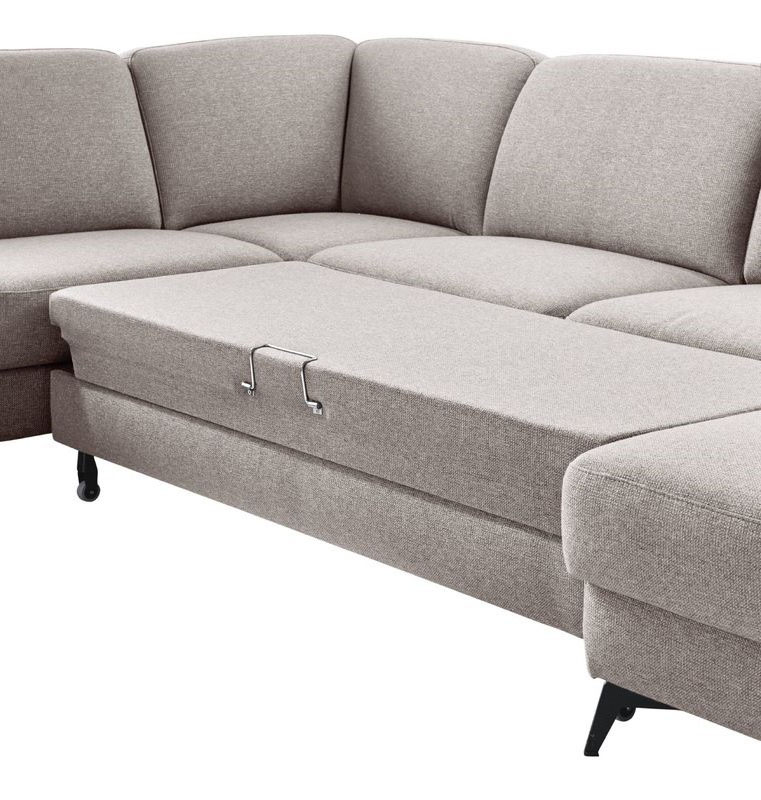 Hoekbank Mano pocketveren en viscoschuim zitting taupe