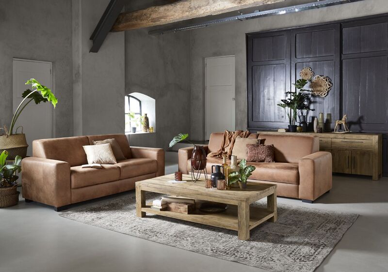 Salontafel Travi 140 x 75 teak black wash