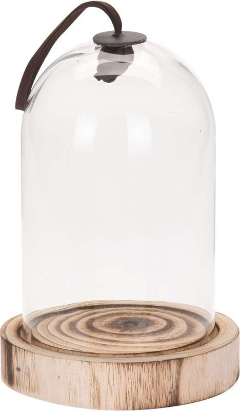 Stolp Deco glas en naturel 15x22 cm