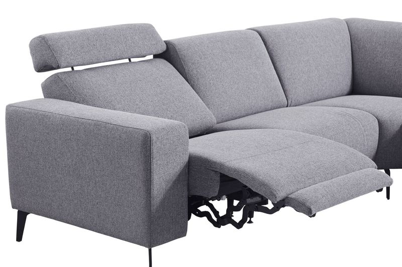 Hoekbank Puento HR-schuim zitting met relaxfunctie grey