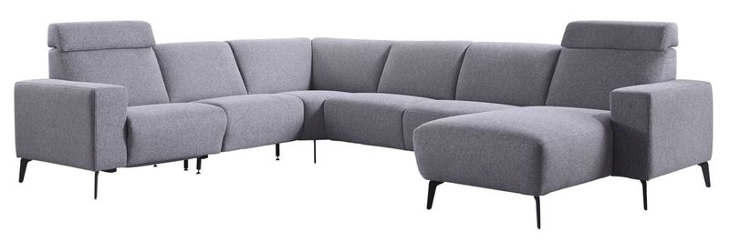 Hoekbank Puento HR-schuim zitting met relaxfunctie grey