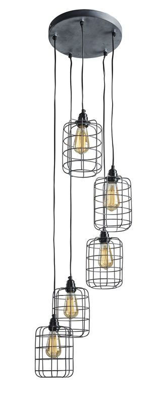Hanglamp Urbe grijs 5 lampen