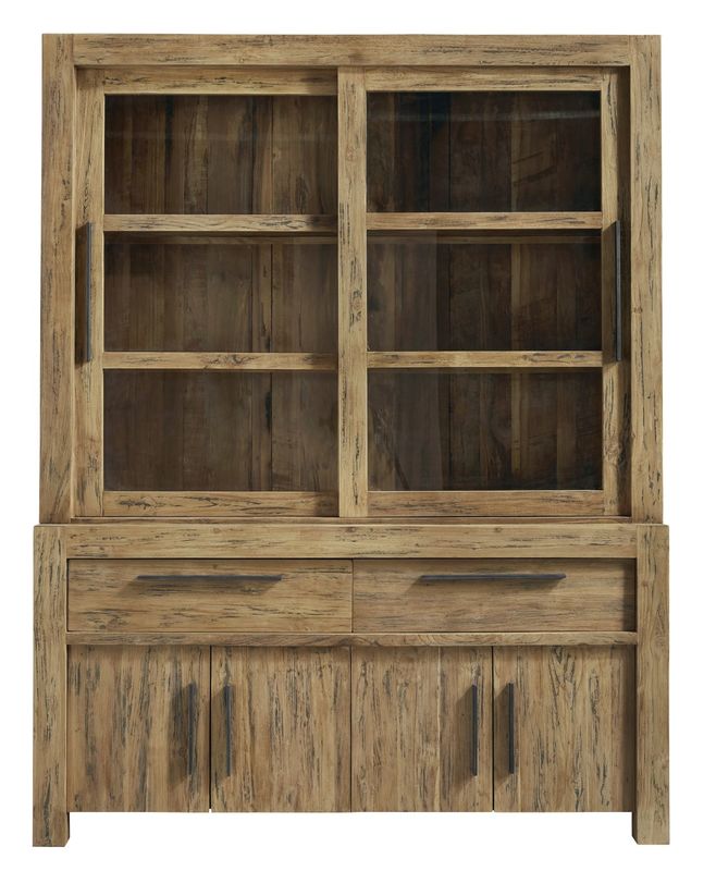 Vitrinekast Travi 201 x 156 teak black wash