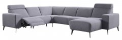 Hoekbank Puento HR-schuim zitting met relaxfunctie grey