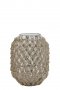 Vaas Azzano helder glas en jute, 16x21 cm