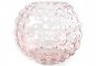 Theelichthouder Mandino roze glas, 18x15 cm