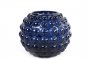 Theelichthouder Mandino blauw glas, 15x12 cm