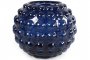 Theelichthouder Mandino blauw glas, 18x15 cm