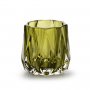 Theelichthouder Lucette groen glas, 7,5x7,5 cm