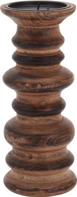 Kandelaar Musone naturel hout, 10x24 cm