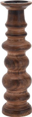 Kandelaar Musone naturel hout, 10x36 cm