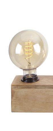 Ledlamp Luce amber glas, 12,5x17,5 cm