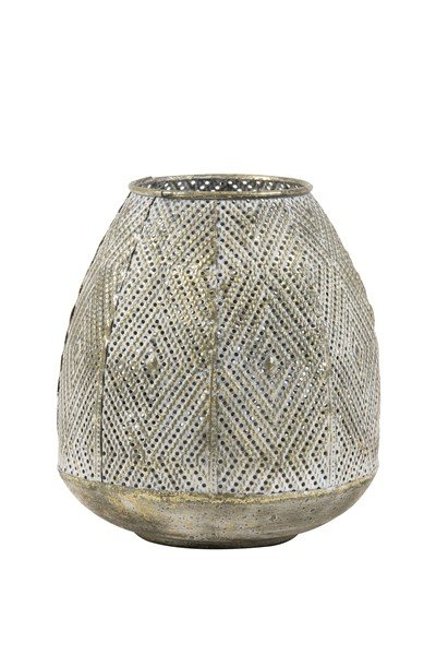 Windlicht Olbia antiek goud, 16x17,5 cm