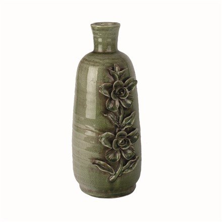 Vaas Borca groen keramiek, 36 cm