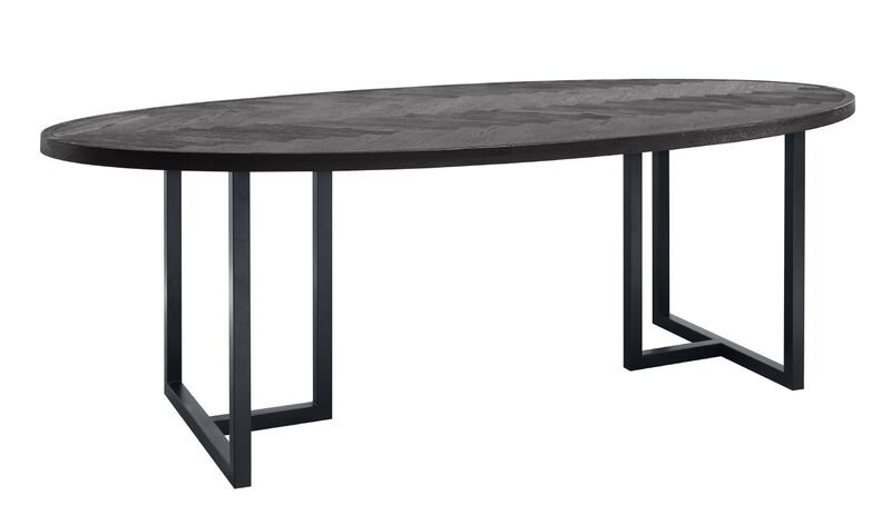 Eettafel Vinito 230 cm zwart visgraatmotief