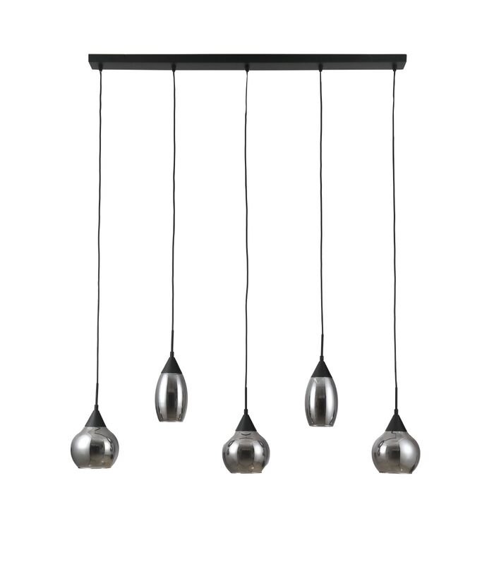 Hanglamp Lungo smoke glas, 120x17,8x120 cm