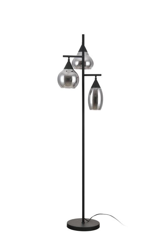 Vloerlamp Lungo zwart staal, 160x35x35 cm