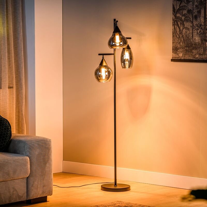 Vloerlamp Lungo zwart staal, 160x35x35 cm