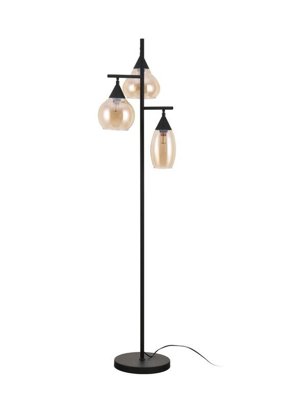Vloerlamp Lungo zwart staal, 160x35x35 cm